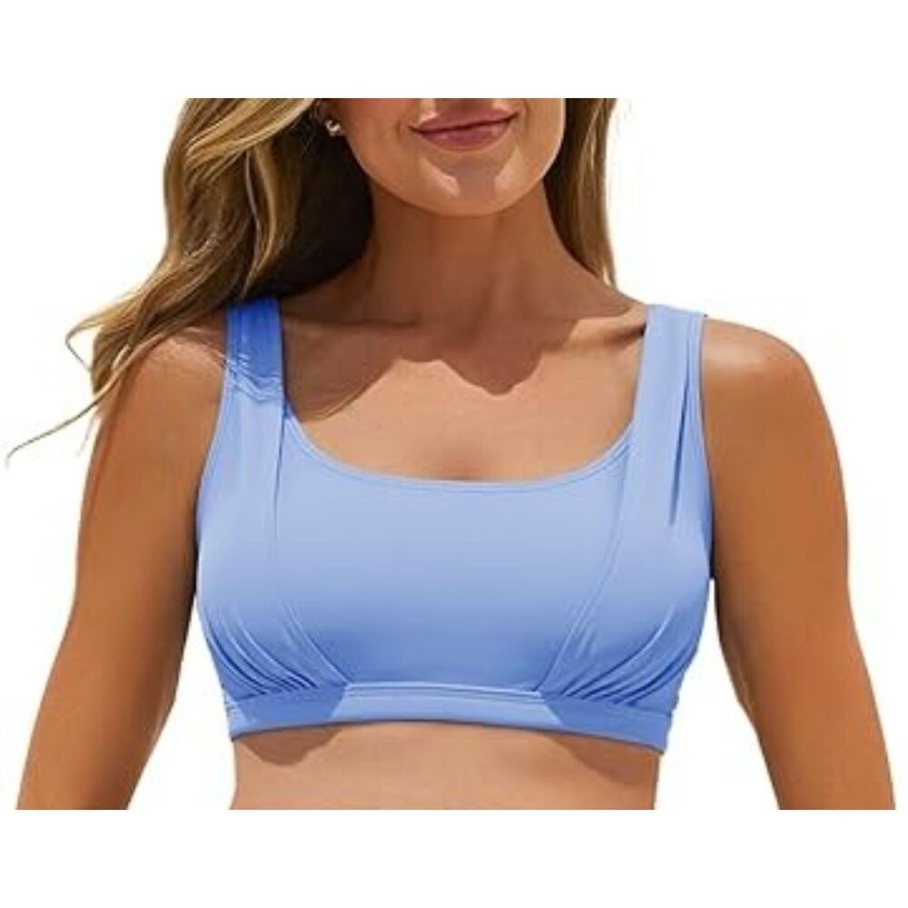 NWT Summer Mae Bikini Top with Wide Straps Ruched